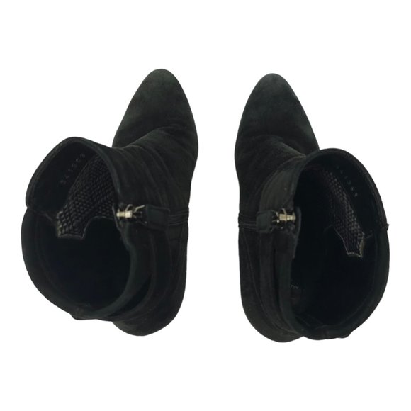 Aquatalia Rachele Side Zip Suede Ankle Boots Womens 8.5 Buckle Detail Stiletto - Picture 6 of 11